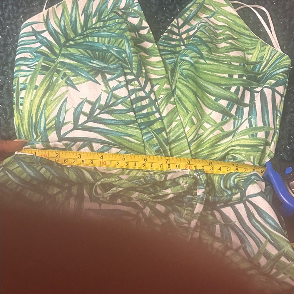 Luxxel Green Leaf Print Dress(adjustable straps) - Picture 10 of 10